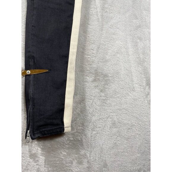 mnml Black Skinny Jeans with White Side Stripe & Ankle Zippers | Button-Fly | 31 - Picture 16 of 16